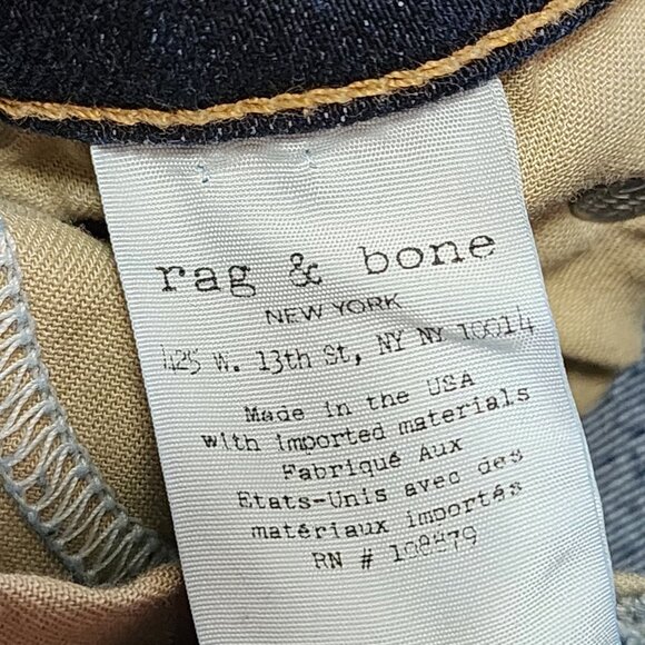 Rag & Bone Dark Wash Stretch Denim High Rise Skinny Jeans - Picture 7 of 8